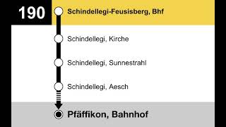 PostAuto Ansagen  190 Schindellegi – Feusisberg – Pfäffikon SZ [upl. by Clifton]