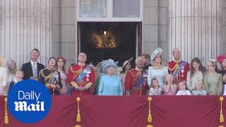 Royal family on the balcony after Trooping the Colour [upl. by Ainat]