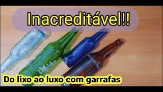 DIY FAÇA VOCÊ MESMO DECORAÇÕES INCRÍVEIS COM GARRAFAS DE VIDRO [upl. by Ahsropal]