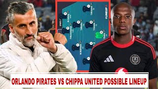 BREAKING NEWS Orlando Pirates vs Chippa United Potential Lineup for Tomorrows Clash [upl. by Neeoma]