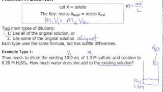 Molarity Dilution Type1 [upl. by Lirret]