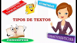 TIPOS DE TEXTOS CONCEPTO ESTRUCTURAS Y CARACTERÍSTICAS [upl. by Magulac]