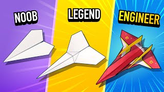 How to Make the BEST Paper Airplane at Each Level — Easy Intermediate Advanced [upl. by Tunk]