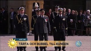 Kungen fyller 70 år  se när ceremonin börjar  Nyhetsmorgon TV4 [upl. by Ploss332]