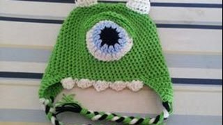 Tutorial Crochet Monster Inc Mike Wazoski beanie [upl. by Lezirg250]