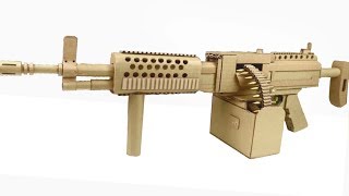 How to Make Cardboard KAC STONER LMG Machine Gun That Shoots [upl. by Umeko]