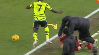 Jurgen Klopp injures Kostas Tsimikas Collision after Bukayo Saka Tackle vs Arsenal vs Liverpool [upl. by Prescott]