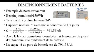 Vidéo 3  Dimensionnement dune installation solaire photovoltaïque La batterie solaire [upl. by Roosnam952]