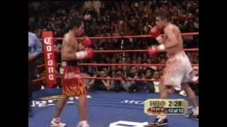 Manny Pacquiao vs Erik Morales I  Round 12 [upl. by Ahsiret391]