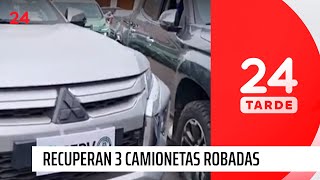 Exitoso operativo Carabineros de Chile recuperó tres camionetas robadas  24 Horas TVN Chile [upl. by Ahseyk100]