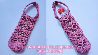 crochet bottle holder with easy pattern  how to crochet bottle cover [upl. by Diraf]