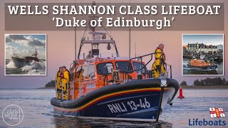 RNLI Wells Shannon class lifeboat Duke of Edinburgh arrives on station [upl. by Nylegna]