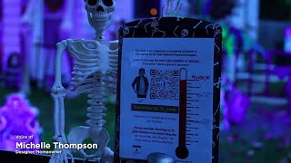 Homeowner raises money for St Judes with Halloween decorations [upl. by Sirtimid]