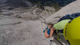 Climbing via ferrata Anna amp Johann 🧗‍♂ Ramsau am Dachstein  glacier  4k HyperSmooth [upl. by Salangi]