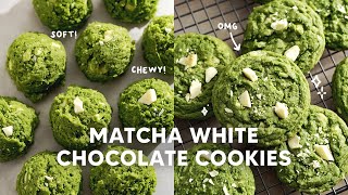 Matcha White Chocolate Cookies 🍵 one of my fave recipes EVER [upl. by Ayojal]