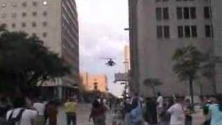 Houston Veterans Day  Helicopter Flyover Downtown [upl. by Enaled279]