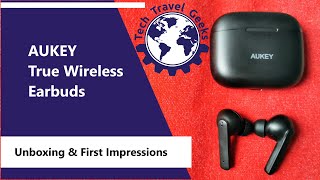 Aukey True Wireless Earbuds with Active Noise Cancellation  Unboxing amp First Impressions [upl. by Droffig]