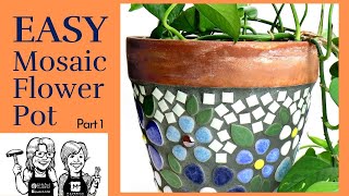 StepbyStep Creating a Stunning Mosaic Ceramic Flower Pot Easy DIY Guide part 1 [upl. by Anselm]