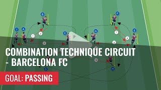 Soccer drill Combination technique circuit  Barcelona FC [upl. by Tiduj]