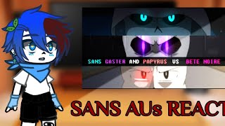 SANS AUs React to SansPapyrus e Gaster Vs Betty glitchtale AMV [upl. by Bank]