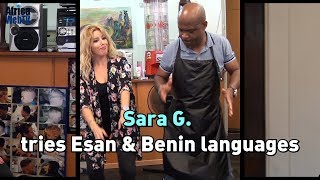 White woman tries to learn Esan and Benin Nigerian Languages [upl. by Sher147]