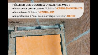 Réaliser une douche à litalienne accessible avec receveur à carreler et caniveau [upl. by Esoranna]