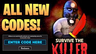 NEW ALL WORKING CODES FOR SURVIVE THE KILLER IN 2024 ROBLOX SURVIVE THE KILLER CODES [upl. by Schnorr390]