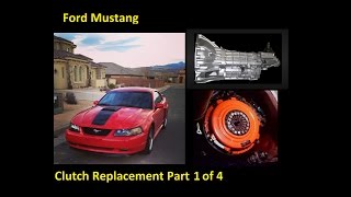 How to change a clutch flywheel throw out bearing  Ford Mustang part 1 of 4 Reparar embrague [upl. by Yrovi]