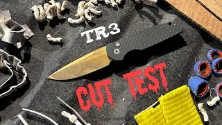 Cut Test ProTech TR3 Tactical Knife or EDC Knife [upl. by Xino321]