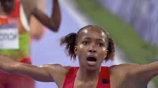 Winfred Mutile Yavi Womens 3000m Steeplechase Olympic Record of 85276 in Olympic Paris 2024 [upl. by Ellenaj100]