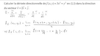 Dérivée directionnelle avec la définition [upl. by Rego]