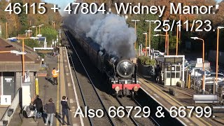 46115 Scots Guardsman 47804 at rear Widney Manor 251123 Also 66729 66799 amp some units [upl. by Anen941]