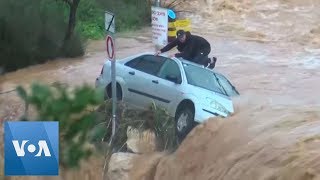 Dramatic Footage Shows Rescue of Man From Flash Flood Near Jerusalem [upl. by Aliuqaj413]