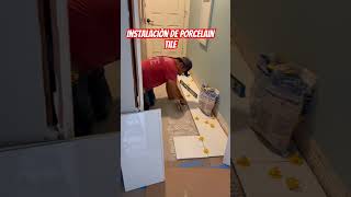 Instalación de porcelain tileconstructionyoutubeshortsparati [upl. by Apeed906]