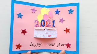 DIY  Happy New Year 2024 Card  New Year Greetings Card  Handmade Card For New Year [upl. by Alauqahs939]