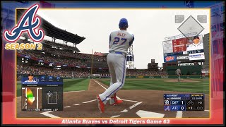 MLB THE SHOW 23  Atlanta Braves vs Detroit Tigers  Game 63  Season 2 Hall Of Fame [upl. by Akitan]