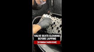 CLEANING VALVE SEATS PRIOR TO LAPPING  HYUNDAI KIA D4CB HEAD [upl. by Hildebrandt]