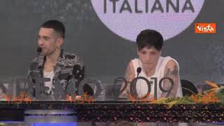 Sanremo 2019 il vincitore Mahmood quotPolemiche sui migranti Io sono italiano al 100quot [upl. by Llenol]