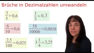 Bruch in Dezimalzahl umwandeln – einfach erklärt inkl Übungen  Dezimalbrüche – Gemischte Brüche [upl. by Kcirdnek]