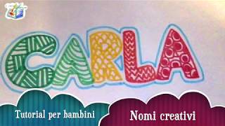 Tutorial per bambini nomi creativi zentangle [upl. by Ignatia]