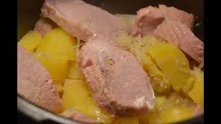 Rôti de porc demi sel choucroute recette cookeo [upl. by Olpe]