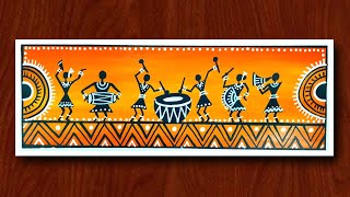 Beautiful Warli Painting For Beginners  Warli Art  Tribal Art [upl. by Kielty557]