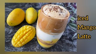 mango iced latte recipe  iced mango latte at home  mango latte recipe  YouTube [upl. by Othilie]