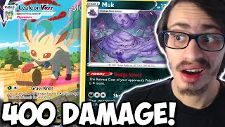 400 DAMAGE With Leafeon VMAXMuk Take Easy OHKOs Now Brilliant Stars PTCGO [upl. by Acinet]