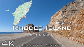 Rhodes Island Greece 🇬🇷 4K  Part 1  driving tour with city sounds  relaxing scenes [upl. by Anitnerolf]