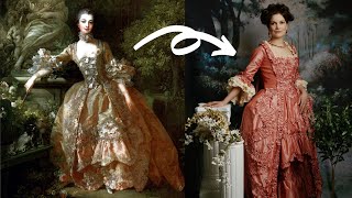 I made a Madame de Pompadour gown  Hand sewing My First Francaise Eighteenth Century Dress [upl. by Eikcid856]