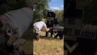 Back yard pistol training for Tactical Games using barricade and Glock [upl. by Llerret]