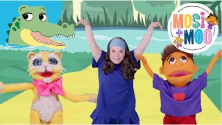 Jungle Animals Dance Games for Kids  Educational Fun Freeze Dance Simon Says Easy Steps [upl. by Arriaes]