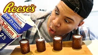 DIY REESES SHOT GLASS TASTE TEST [upl. by Leirol753]