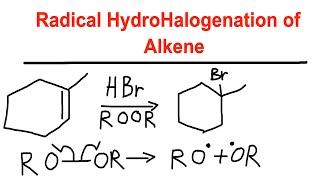 Radical Hydrohalogenation of Alkene  AntiMarkovnikov  Organic Chemistry [upl. by Winser]